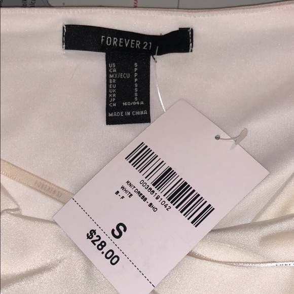 Forever 21 Off The Shoulder White Body Con Dress - Picture 2 of 3